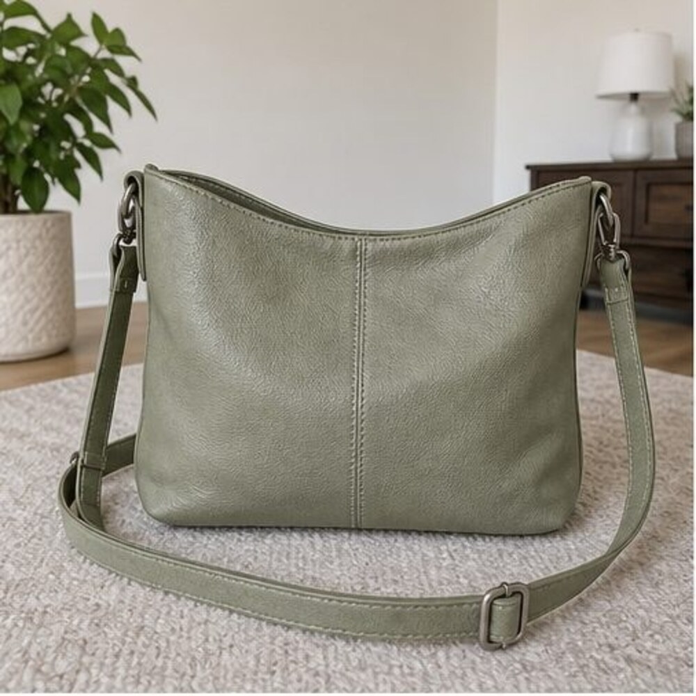 Ivory Suede Crossbody Bag
